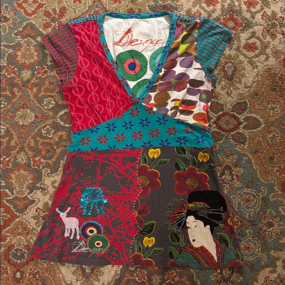 Desigual Tie Back Top